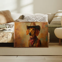 Dachshund Wears The Sunset Trail