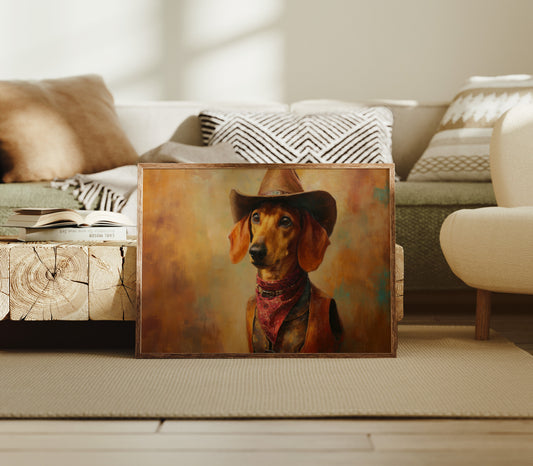 Dachshund Wears The Sunset Trail