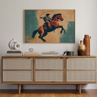Rodeo Silhouette Dances Against Turquoise Sky