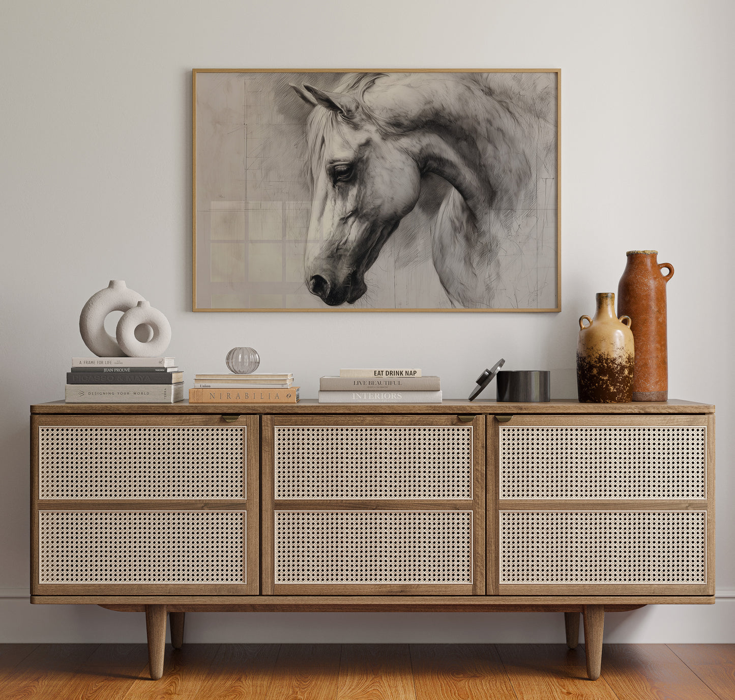 Equine Elegance in Charcoal Whispers