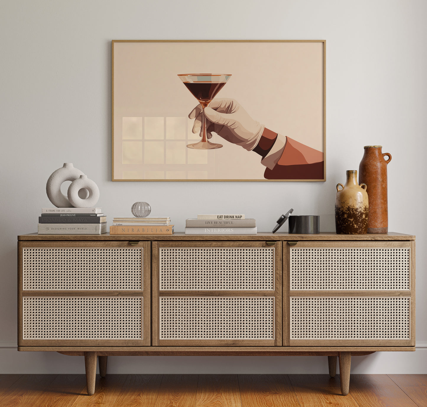 Elegant Libation Held in Waiting