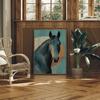 Equine Geometry: Portrait in Teal and Amber