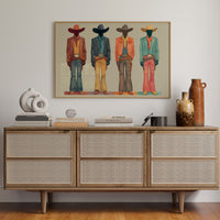 Western Quartet: Faceless Cowboys in Color
