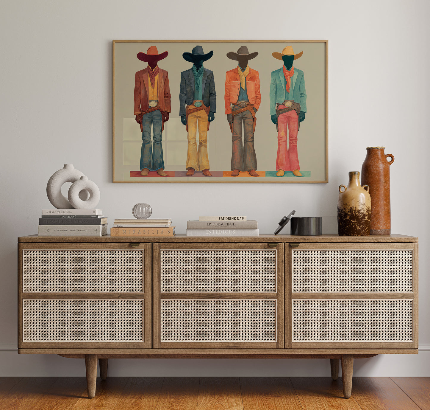 Western Quartet: Faceless Cowboys in Color