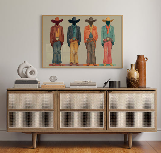 Western Quartet: Faceless Cowboys in Color