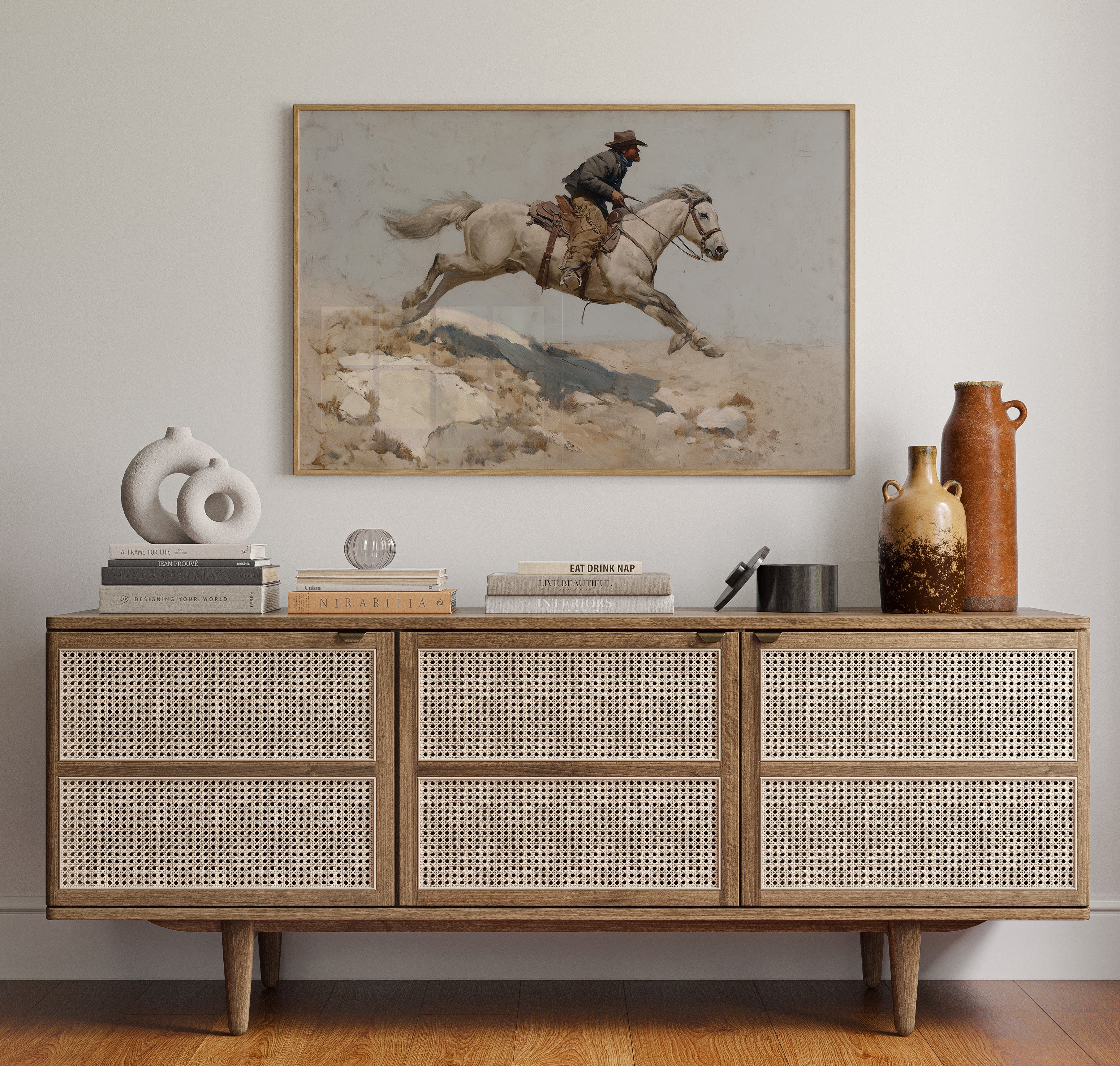Alabaster Steed Conquers Barren Terrain