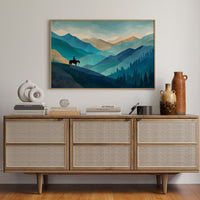 Teal Reverie Across Mountain Waves