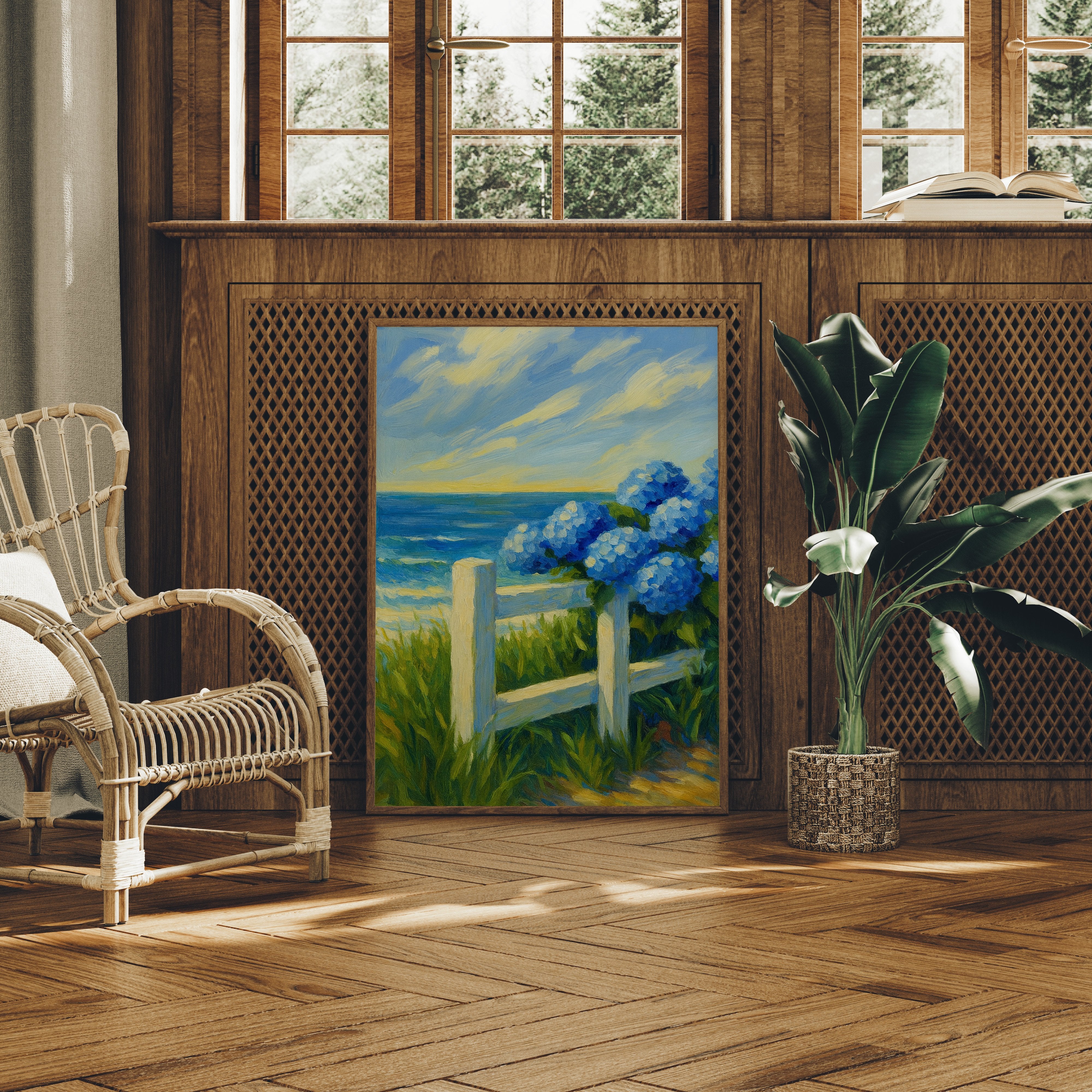 Coastal Blooms Beyond White Fence