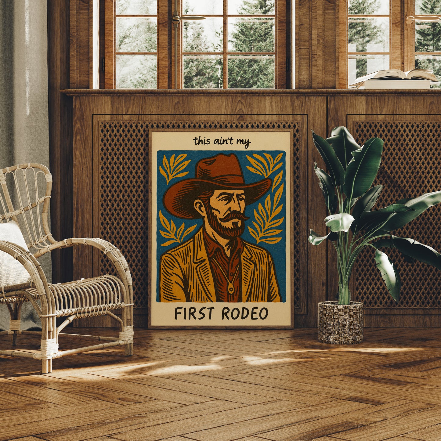 Cowboy Blues On Rustic Boards