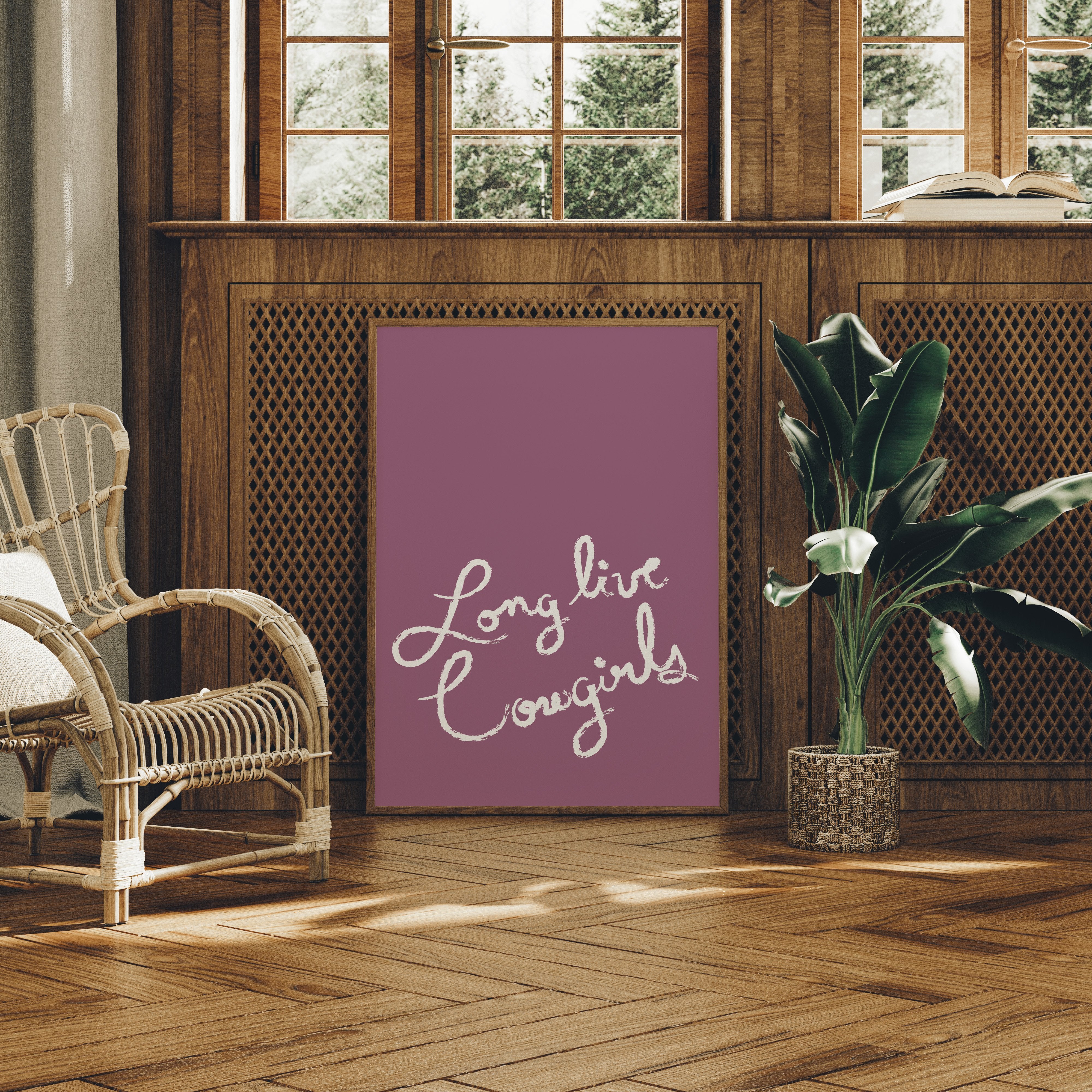 Mauve Canvas With Flowing Words
