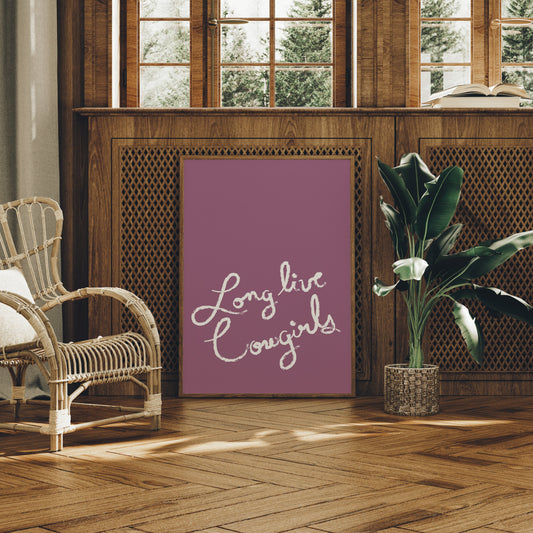 Mauve Canvas With Flowing Words