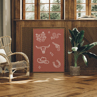 Desert Icons Under Terracotta Sky