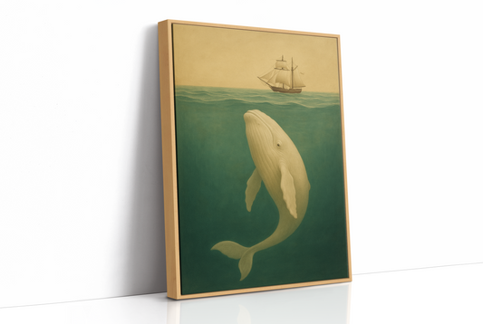 Whale Beneath the Golden Horizon
