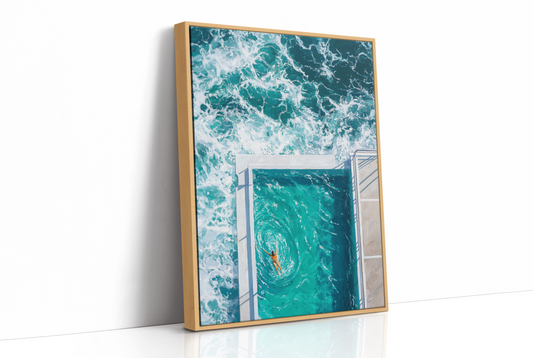 Ocean Pool Meets Morning Swimmer