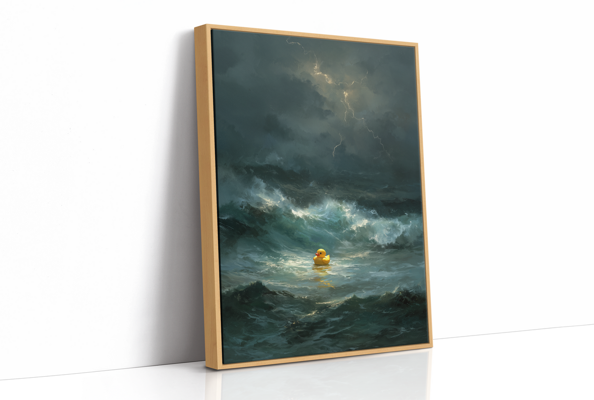 Tiny Yellow Against Raging Seas