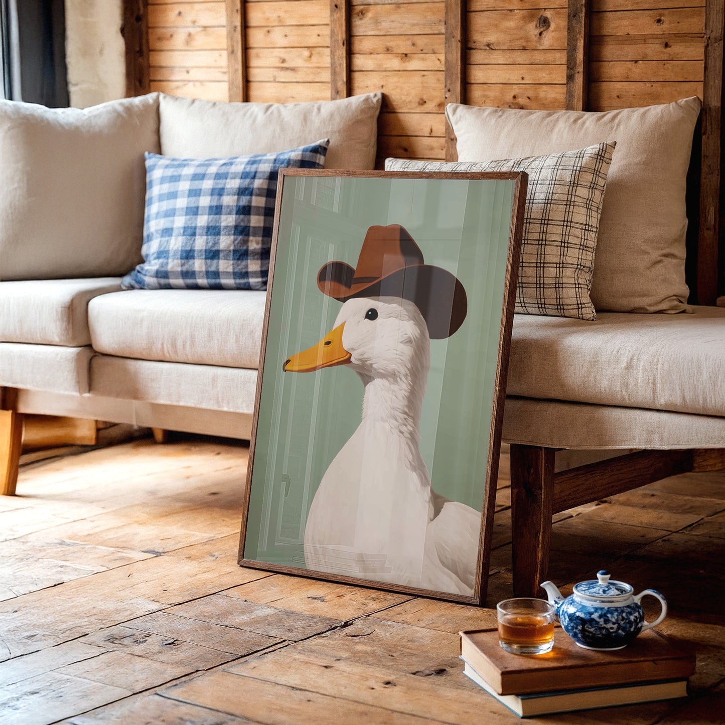 Ranch Duck Tips His Western Hat
