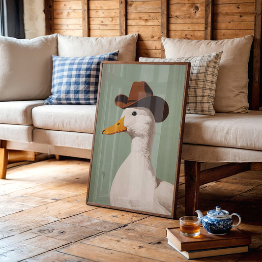 Ranch Duck Tips His Western Hat