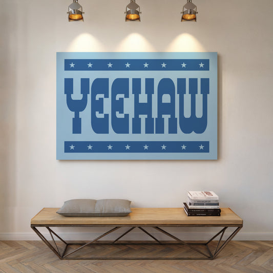 Yeehaw Western Rodeo Shout in Blue