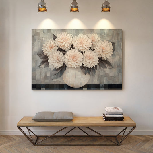 Blush Dahlias In Woven Light