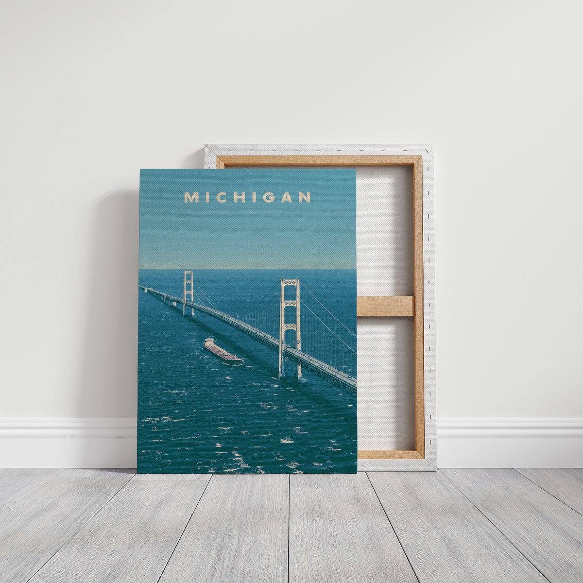Mackinac Bridge Freighter Crossing
