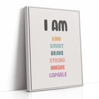 I Am Kind Smart Brave Affirmations Poster