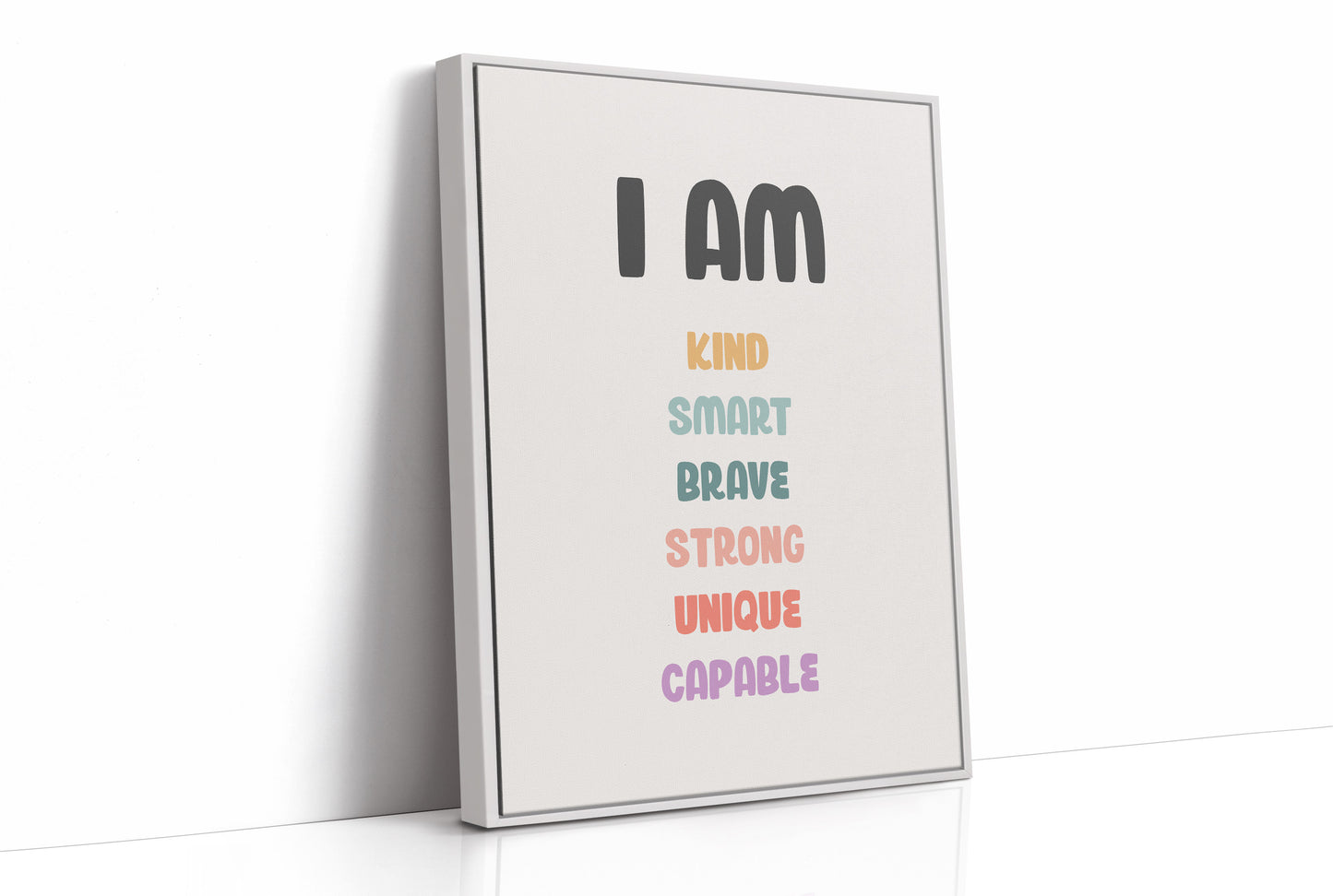 I Am Kind Smart Brave Affirmations Poster