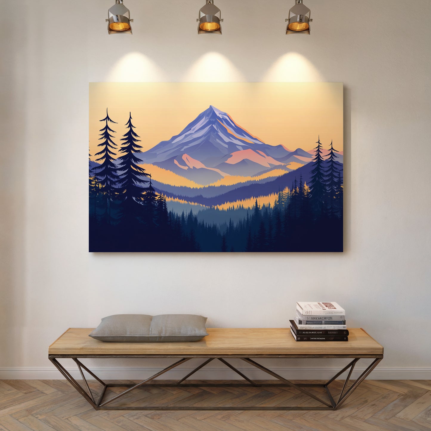 Alpine Gold Bathes Mountain Peaks