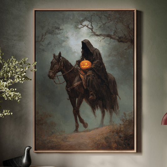 Haunting Rider Halloween Art Print - Gothic Wall Decor - Gallery Canvas image 1