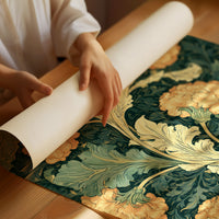 William Morris Style: Golden Carnations