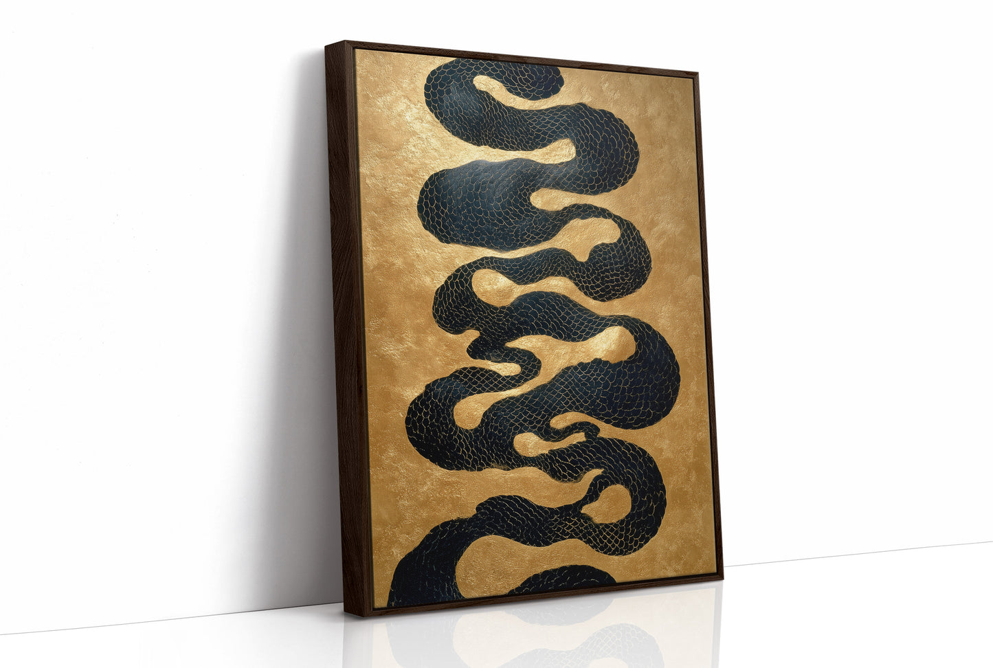 Serpentine Scales Dance In Gold