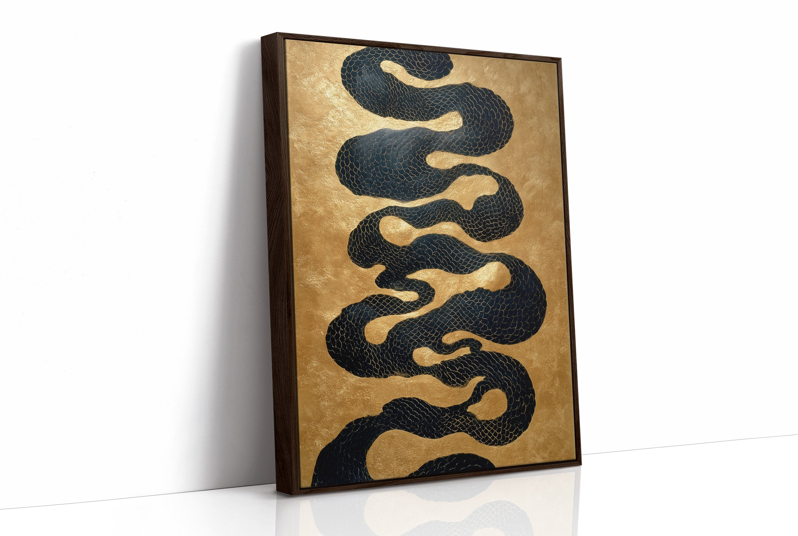 Serpentine Scales Dance In Gold