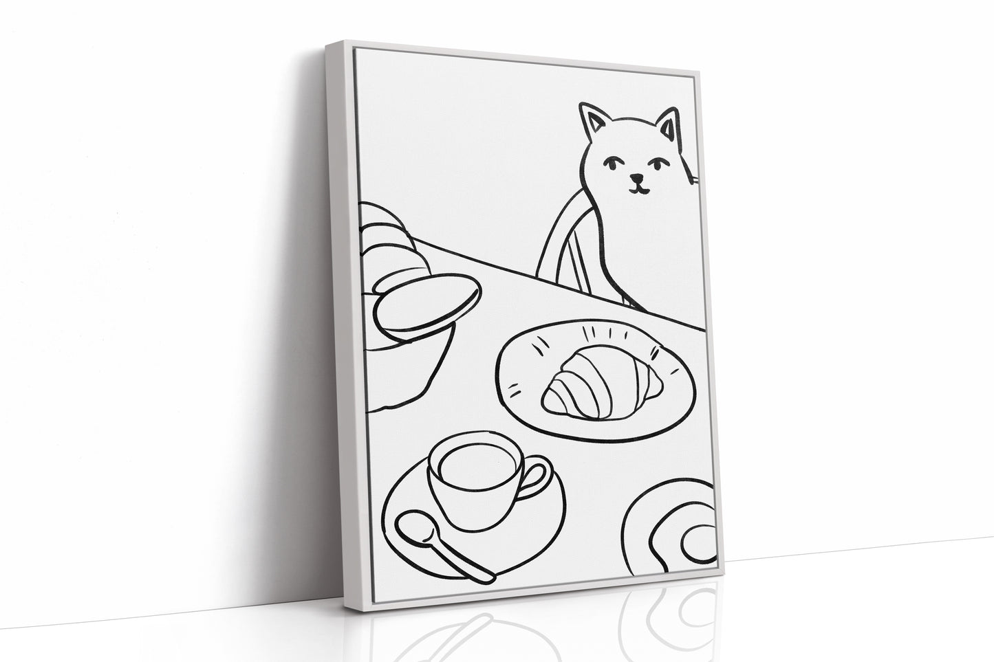 Morning Croissants Tempt Curious Cat
