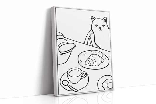 Morning Croissants Tempt Curious Cat