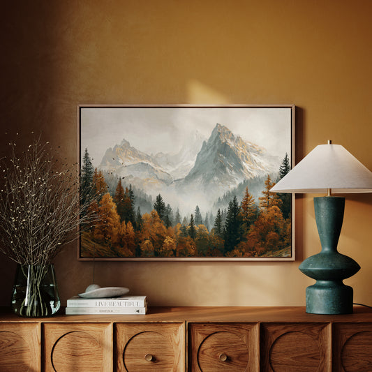 Autumn Gold Meets Mountain Snow