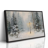 Lone Lamplight Guides Winter's Path