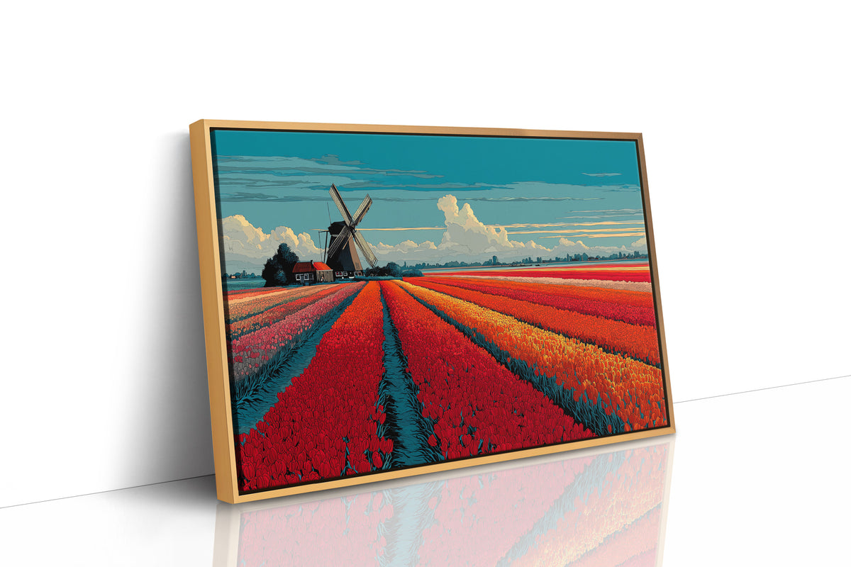 Tulips in Formation, Windmill on Duty