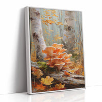 Autumn Mushrooms Dance Among Birch Trees