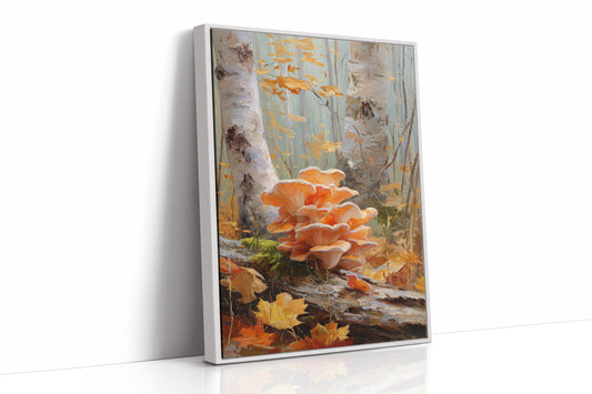 Autumn Mushrooms Dance Among Birch Trees