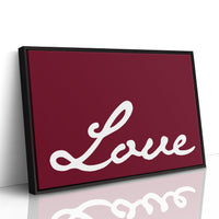 Bold Cursive Love in Burgundy