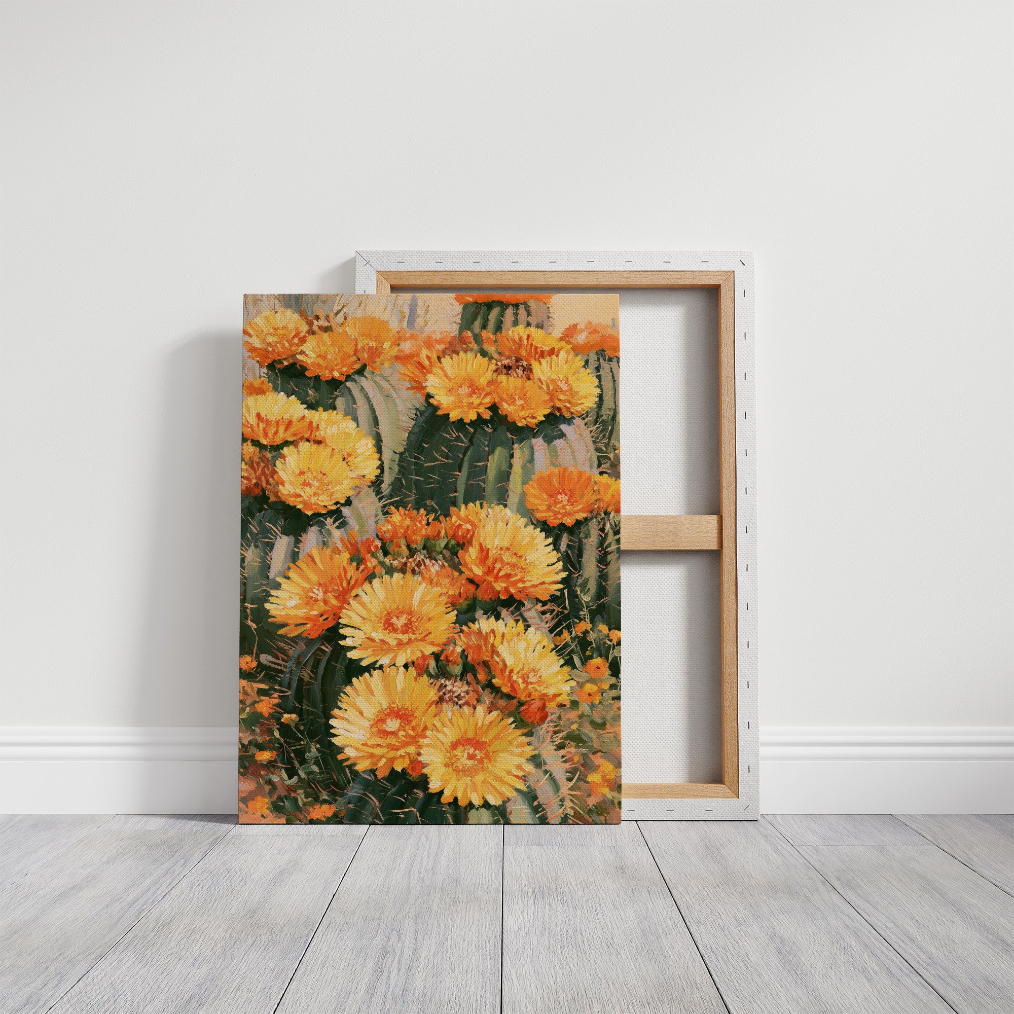 Blooming Barrel Cactus Flowers