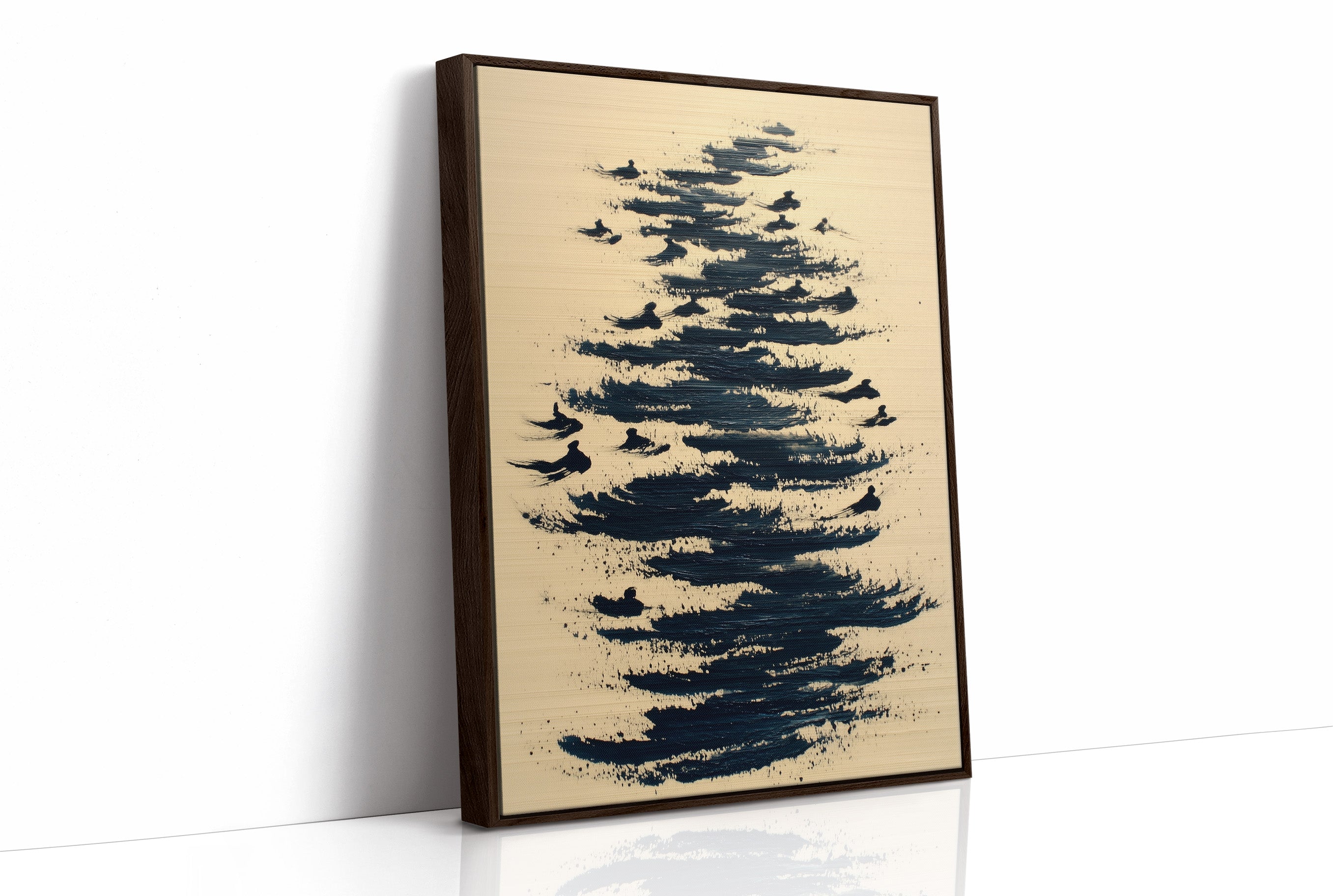 Birds Dance Through Inky Waves