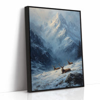Stags in the Alpine Snow