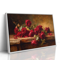 Crimson Blooms Among Literary Treasures