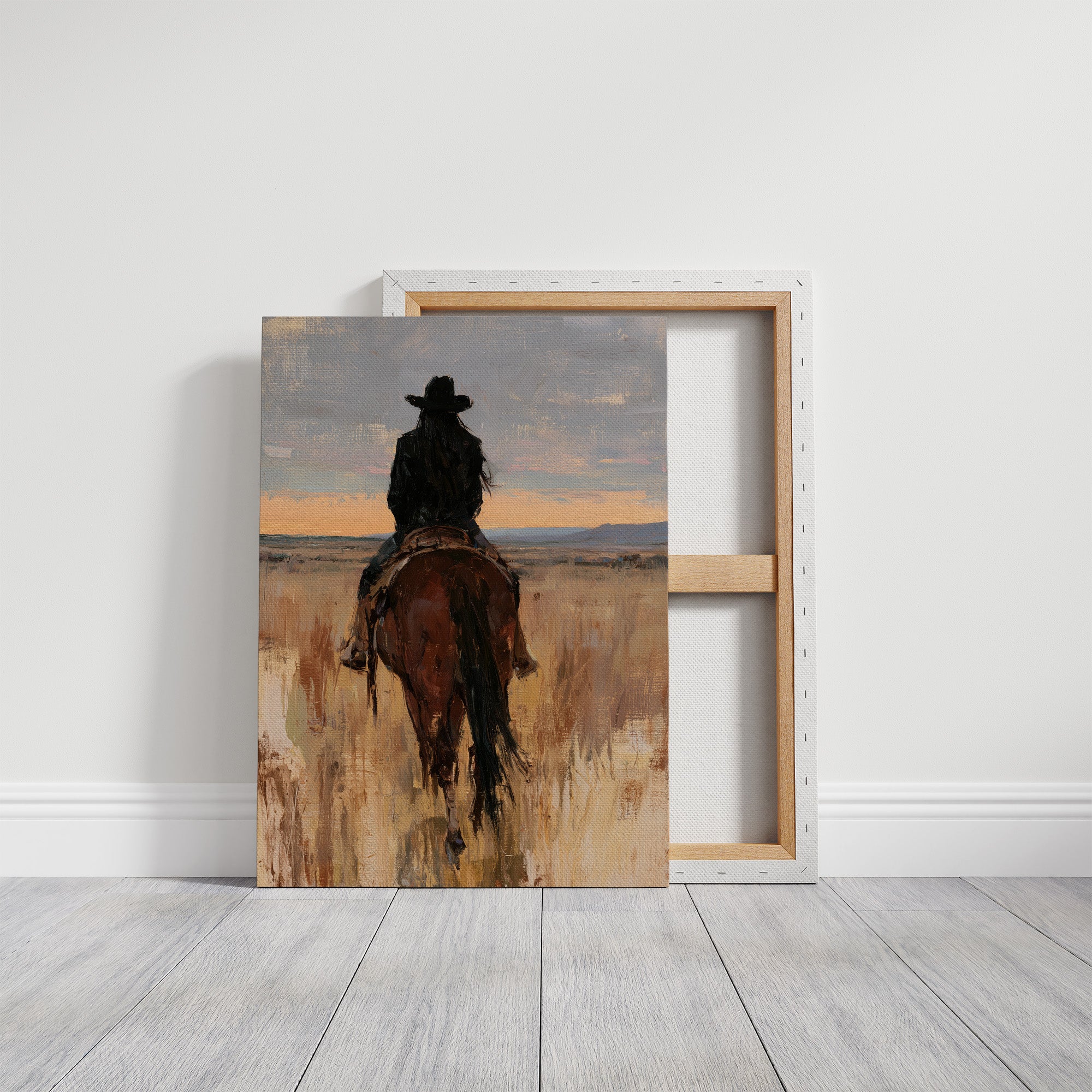 Lone Rider Prairie Sunset