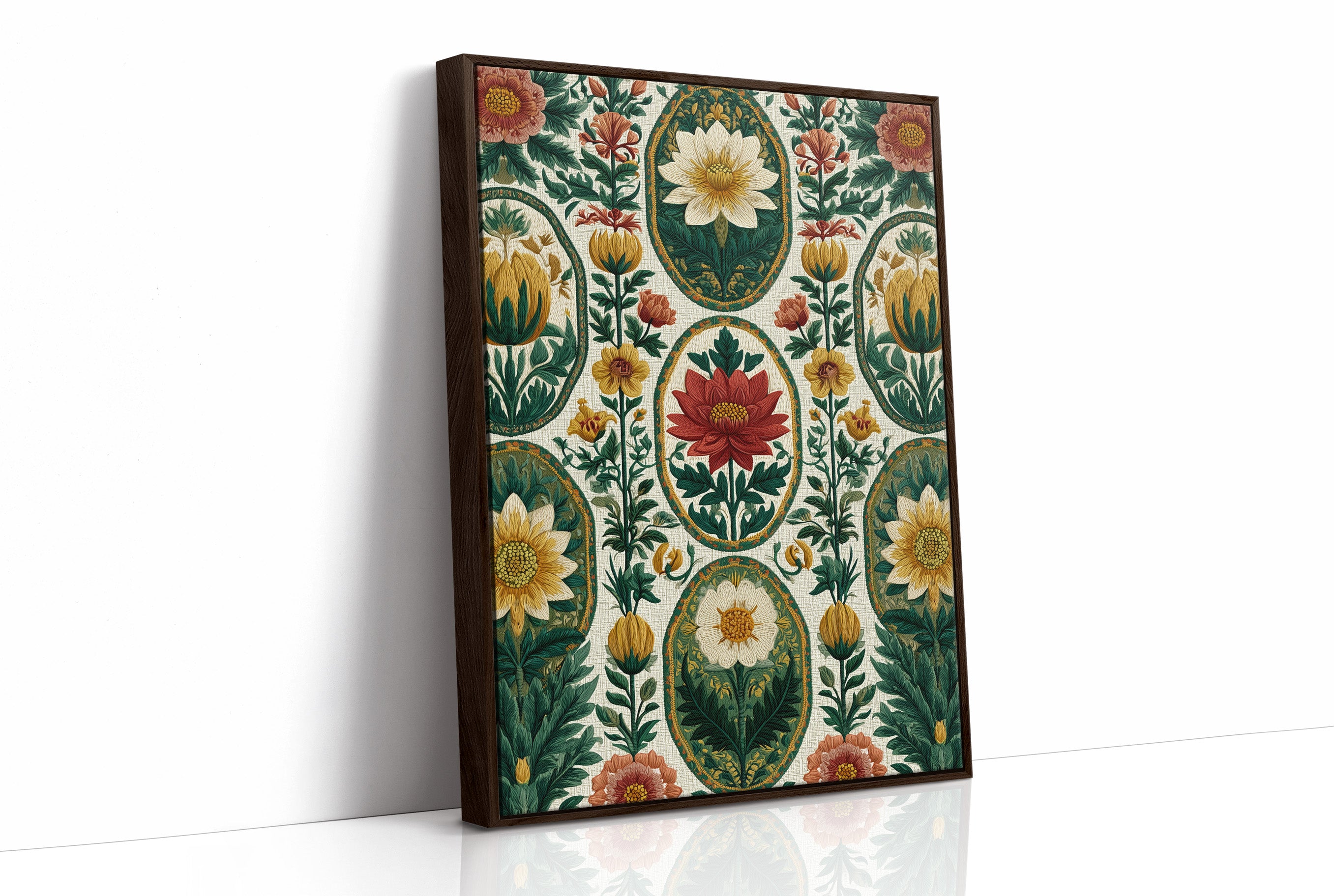 Cameo Blooms on Linen Field