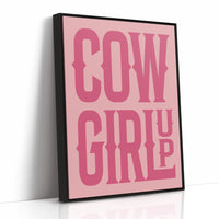Cowgirl Up Pink Western Poster