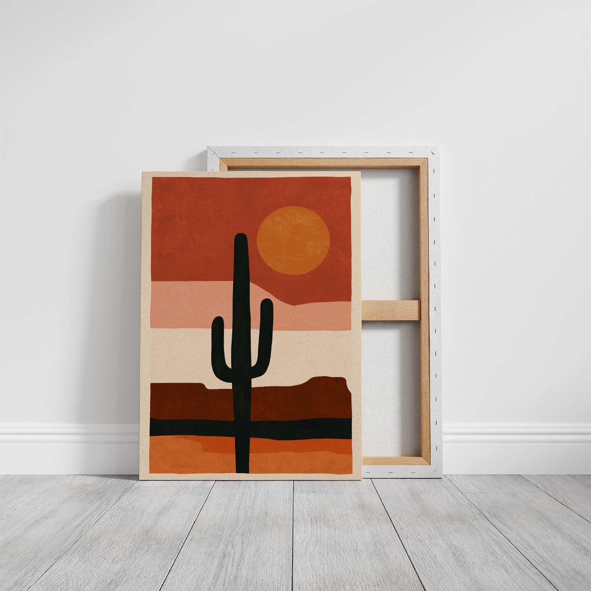 Minimalist Saguaro Sunset Silhouette