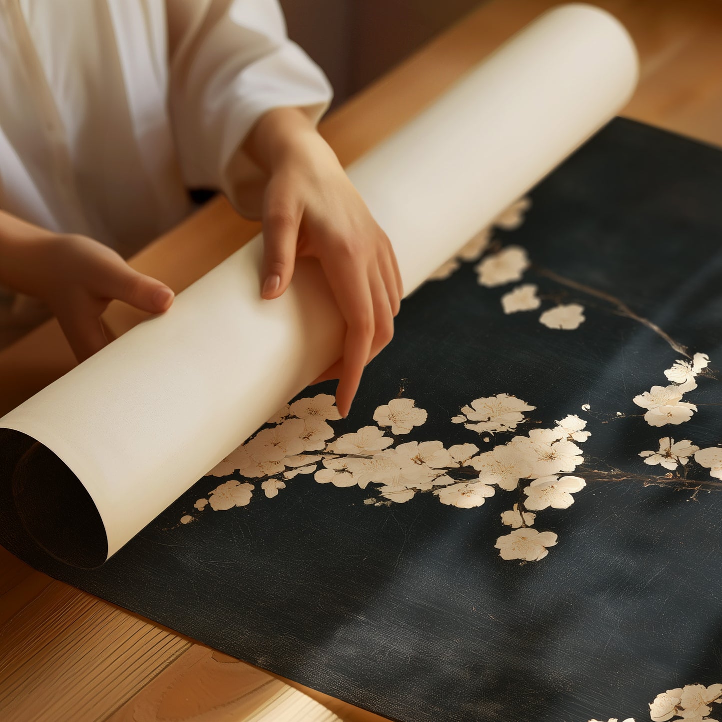 Blossoms on Aged Canvas