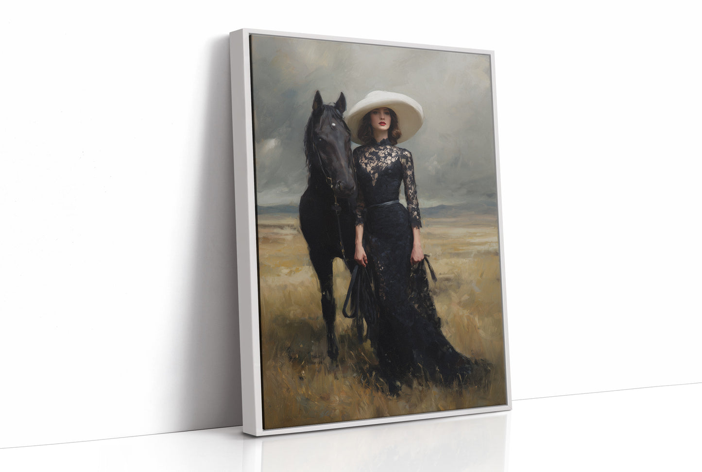 Ebony Steed Meets Golden Prairie
