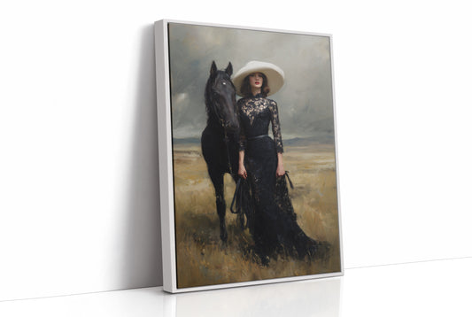Ebony Steed Meets Golden Prairie